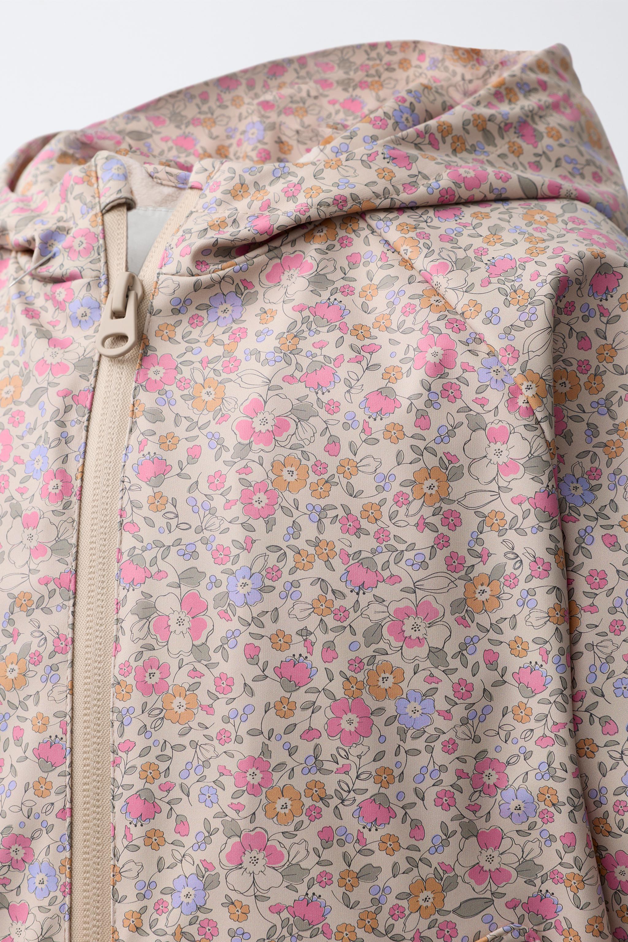 WATER RESISTANT PRINTED RUBBERIZED FLEECE LINED RAINCOAT